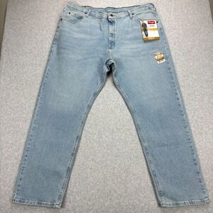 Wrangler Relaxed Fit Jeans Mens 42x32 Light Blue Five Star Flex Denim Comfort